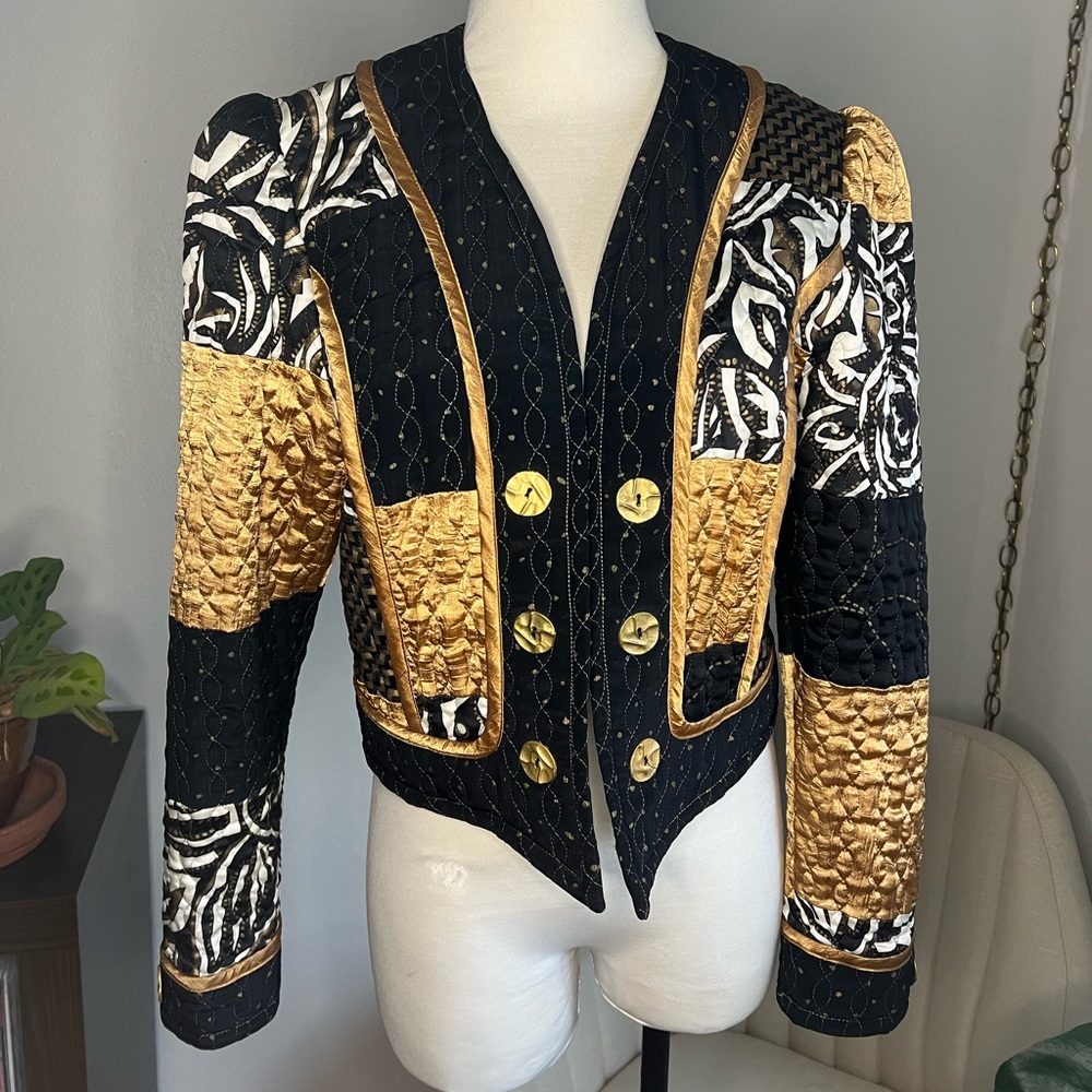 80s Jeanne Marc Patchwork Jacket - image 1
